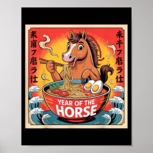 Chinesisches Jahr des Pferdes 2026 Ramen Zodiak Il Poster