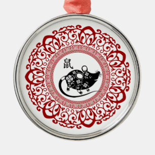 Chinesisches Jahr des Ratten-Geschenks Ornament Aus Metall