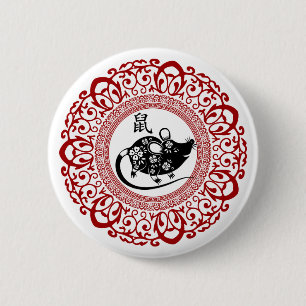 Chinesisches Jahr des Ratten-Jahres-Geschenks Button