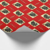 Chinesisches Jahr des Rooster-Geschenkpapier Geschenkpapier (Ecke)