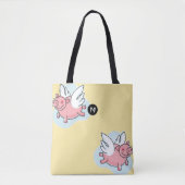 Chinesisches Jahr des Schweins 2019 Monogramm Gelb Tasche (Vorderseite)