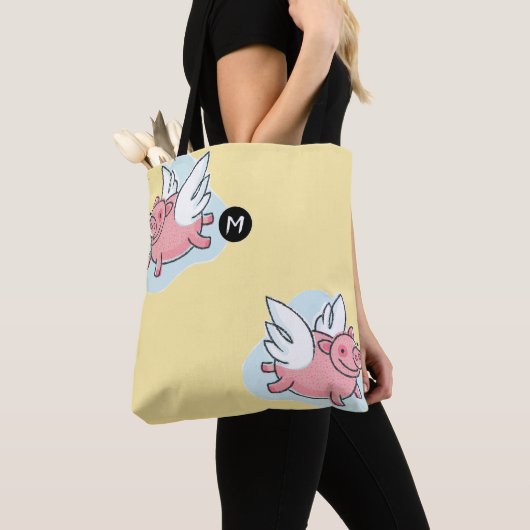 Chinesisches Jahr des Schweins 2019 Monogramm Gelb Tasche (Von Nahem)