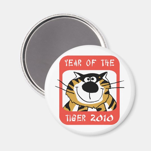 Chinesisches Jahr des Tiger 2010 Magnet (Vorderseite/Rückseite)