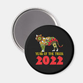 Chinesisches Jahr des Tiger 2022 Magnet (Vorderseite/Rückseite)