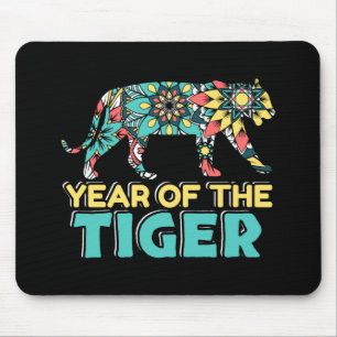 Chinesisches Jahr des Tiger - Mandala Mousepad