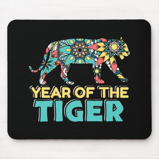 Chinesisches Jahr des Tiger - Mandala Mousepad (Vorne)