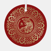 Chinesisches Jahr des Tigergeschenks Ornament Aus Glas (Rückseite)