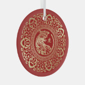 Chinesisches Jahr des Tigergeschenks Ornament Aus Glas (Vorderseite Rechts)