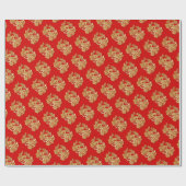 Chinesisches Jahr für Kaninchen mit Papierschnitt  Geschenkpapier (Flach)