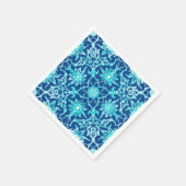 Chinesisches Jugendstil-Muster - Türkis und Blau Serviette (Ecke)