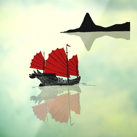 Chinesisches Junk-Schiff Fensteraufkleber (Blatt 3)