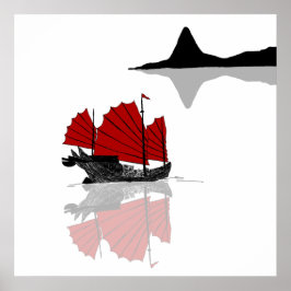 Chinesisches Junk-Schiff Poster