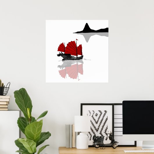 Chinesisches Junk-Schiff Poster (Heimbüro)