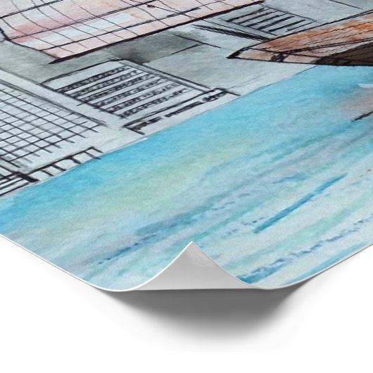 Chinesisches Junk-Schiff Poster (Ecke)