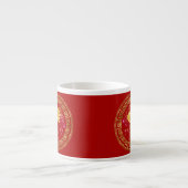 Chinesisches Kaninchen Rot/Gold-ID542 Espressotasse (Vorderseite)