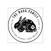 Chinesisches Kaninchen | Rücksendeadresse von Fami Gummistempel (Prägung)