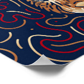 Chinesisches Kaninchen | Zodiac Digital Print Poster (Ecke)