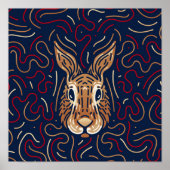 Chinesisches Kaninchen | Zodiac Digital Print Poster (Vorne)