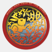 Chinesisches Kaninchenjahr 2023 RS Runder Aufkleber (Vorderseite)