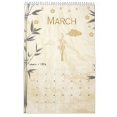 Chinesisches Kaninchenjahr Golden Bamboo Kalender (Mär 2026)
