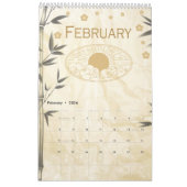 Chinesisches Kaninchenjahr Golden Bamboo Kalender (Feb 2026)
