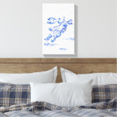 Chinesisches Kaninchenjahr (Original Blue White Pa Leinwanddruck (Insitu (Schlafzimmer))