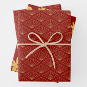 Chinesisches Kaninchenjahr Rotes Gold Goldenes Zod Geschenkpapier Set (Beispiel)