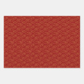 Chinesisches Kaninchenjahr Rotes Gold Goldenes Zod Geschenkpapier Set (Vorderseite 3)
