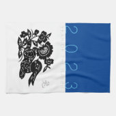 Chinesisches Kaninchenjahr Zodiac-Papierschnitt KT Geschirrtuch (Horizontal)