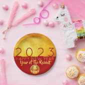 Chinesisches Kaninchenpapier 2023 PP Pappteller (Party)