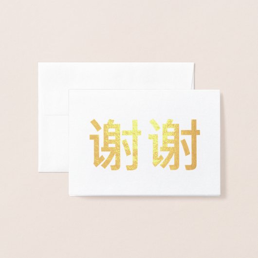 Chinesisches Kanji Vielen Dank 谢 谢 Folienkarte (Vorderseite mit Umschlag)