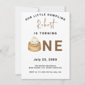 Chinesisches Knödel 1. Geburtstag Party Einladung (Vorderseite)