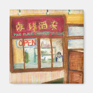Chinesisches kulinarisches Magnet (Pike Place Seat