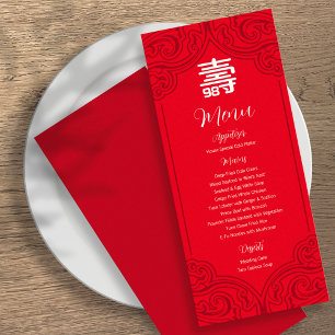 Chinesisches "Langlebigkeit" Geburtstagsmenü (RED) Menükarte