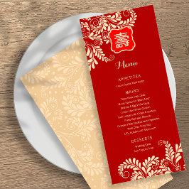 Chinesisches "Langlebigkeit" Geburtstagsmenü (RED) Menükarte