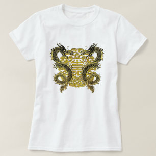 Chinesisches Langlebigkeits-Symbol und Drachen T-Shirt