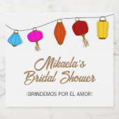 Chinesisches Lantern-Brautparty Schaumweinetikett (Einzelnes Label)