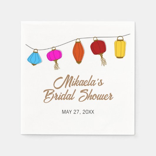 Chinesisches Lantern-Brautparty Serviette (Vorderseite)