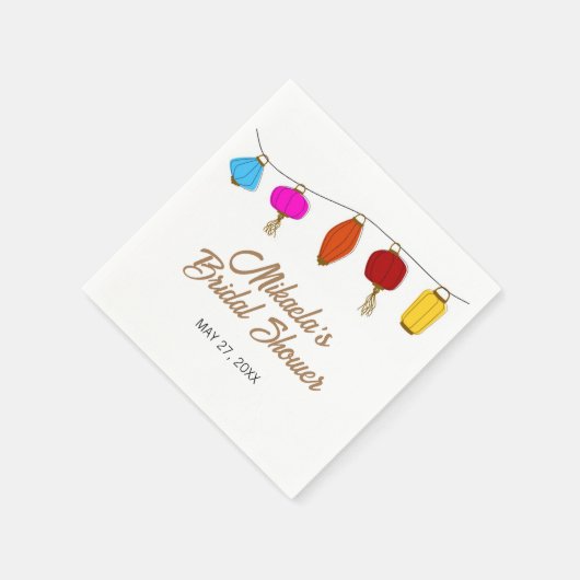 Chinesisches Lantern-Brautparty Serviette (Ecke)