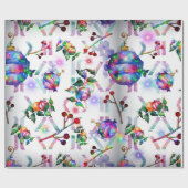 Chinesisches Lantern Weihnachtswrapping Paper Roll Geschenkpapier (Flach)