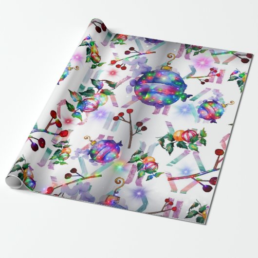 Chinesisches Lantern Weihnachtswrapping Paper Roll Geschenkpapier (Ungerollt)