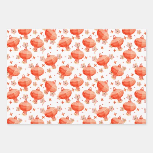 Chinesisches Laternenblätterpapier Set 3 Geschenkpapier Set (Vorderseite 2)