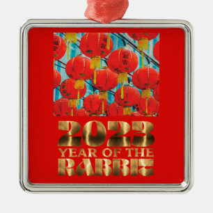 Chinesisches Laternenfest 2023 Neues Jahr des Hase Ornament Aus Metall
