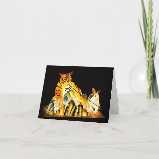 Chinesisches Laternenfest Tiger Notecard Karte (Vorderseite)