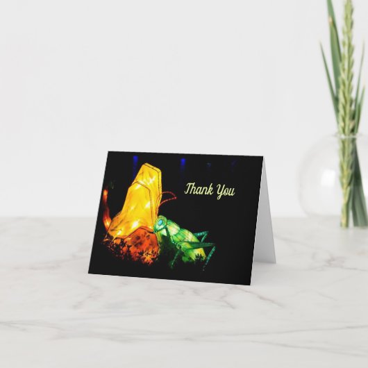 Chinesisches Laternenfestival Raupe Notecard Dankeskarte (Vorderseite)