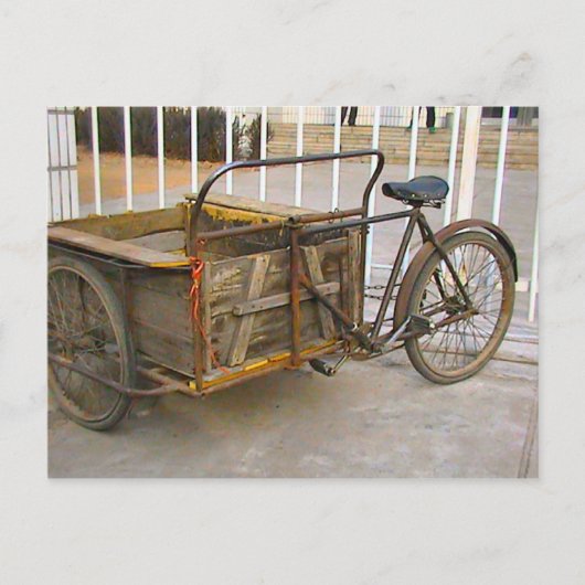 Chinesisches Lieferfahrrad Postkarte (Vorderseite)
