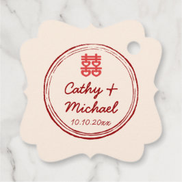 Chinesisches Logo für ein paar Fotos Hochzeits-Bri Geschenkanhänger