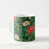 Chinesisches Lotus-Design Kaffeetasse (Vorderseite Links)