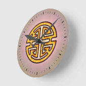 Chinesisches Lu-Symbol Runde Wanduhr (Winkel)