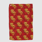 Chinesisches Lucky Gold Dragon Golf Handtuch (Vorderseite)